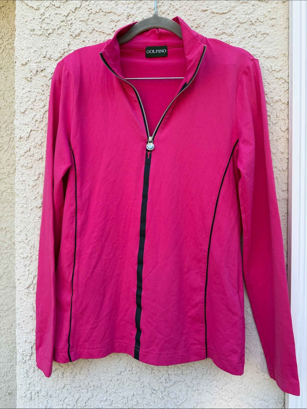 GOLFINO Women's PT Revolution Troyer Fushia Pink 1/4 Zip Pullover Size 8